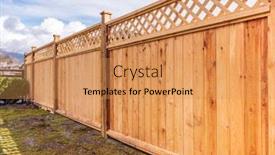  Presentation with privacy - PPT theme with fence-built-from-wood-outdoor background and a coral colored foreground