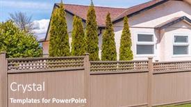  Presentation with wood - Slide set featuring fence-built-from-wood-outdoor background and a coral colored foreground