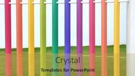  Presentation with colorful - Presentation theme enhanced with fence-in-the-form background and a yellow colored foreground