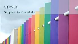  Presentation with colorful - Presentation design with fence-in-the-form background and a sky blue colored foreground