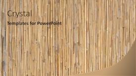  Presentation with bamboo - PPT theme with fence-made-of-bamboo-sticks background and a coral colored foreground