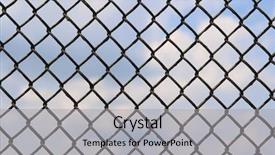  Presentation with blue metallic - Amazing PPT theme having fence of metallic net backdrop and a light gray colored foreground