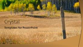  Presentation with fall - Presentation theme consisting of fence-post-on-barb-wire background and a  colored foreground