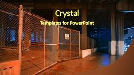  Presentation with city chicago - Beautiful theme featuring fence under a highway city backdrop and a wine colored foreground