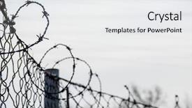  Presentation with prison fence - Slides having fence with barbed wire background and a white colored foreground