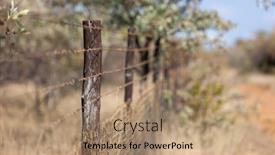  Presentation with property - Colorful slide set enhanced with fence-with-barbed-wire backdrop and a coral colored foreground