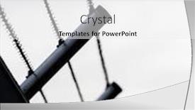  Presentation with barbed wire fence prison concept - Slide set having fence-with-barbed-wire background and a white colored foreground