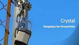  Presentation with blue sky - Slides consisting of fence with chain and lock background and a teal colored foreground