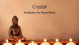  Presentation with buddha - Theme featuring feng - buddha and candles religious concept background and a coral colored foreground