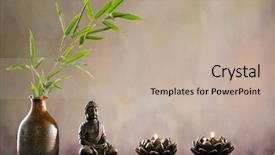 Presentation with bamboo - Cool new presentation design with feng - buddha with candle and bamboo backdrop and a mint green colored foreground
