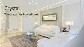  Presentation with living room - PPT theme with feng - luxury modern living room background and a light gray colored foreground