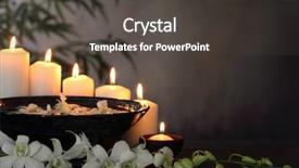  Presentation with grunge flower - PPT theme consisting of feng - white orchid flower burning candle background and a dark gray colored foreground