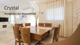  Presentation with dining - Cool new PPT theme with feng shui - modern dining room with decorative backdrop and a lemonade colored foreground