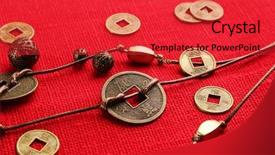  Presentation with feng shui - PPT layouts with feng shui coins on table background and a red colored foreground