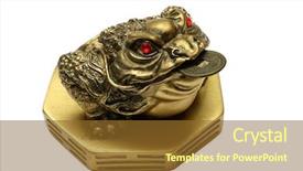  Presentation with chinese chinese - Colorful presentation theme enhanced with feng shui frog - chinese golden three legged money backdrop and a tawny brown colored foreground