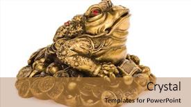  Presentation with feng shui - Amazing presentation theme having feng shui lucky money frog backdrop and a gold colored foreground