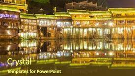  Presentation with ancient china - Cool new theme with fenghuang phoenix ancient town sunset backdrop and a  colored foreground