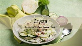  Presentation with pink himalayan salt himalayan salt - Amazing theme having fennel salad with cucumber onion backdrop and a soft green colored foreground