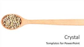  Presentation with spoon - Beautiful presentation theme featuring fennel seeds in spoon backdrop and a white colored foreground