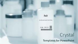  Presentation with laboratory chemical white - PPT layouts featuring feo-iron-monoxide-iron-ii background and a sky blue colored foreground