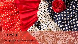  Presentation with blue rose - PPT layouts having ferias - flamenco dresses in red background and a red colored foreground