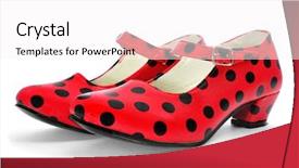  Presentation with pair - Slide set consisting of ferias - pair of dot-patterned red flamenco background and a white colored foreground