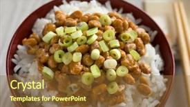  Presentation with soybeans - Colorful PPT layouts enhanced with fermentation - bowl with rice traditional japanese backdrop and a tawny brown colored foreground