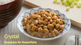  Presentation with soybeans - PPT layouts featuring fermentation - bowl with traditional japanese fermented background and a coral colored foreground