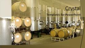  Presentation with fermentation - PPT theme with fermentation tanks and barrels background and a yellow colored foreground