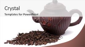  Presentation with black tea - Audience pleasing slides consisting of fermented foods - aromatic black pu-erh tea backdrop and a white colored foreground