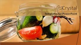  Presentation with fermented food - Cool new PPT layouts with fermented-preserved-vegetarian-food-concept backdrop and a yellow colored foreground