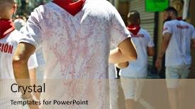  Presentation with clothing - Presentation design consisting of fermin festival 06 july 2016 background and a coral colored foreground