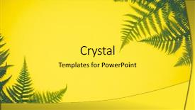  Presentation with leaves flat lay - PPT theme enhanced with fern leaves on yekkow background background and a yellow colored foreground