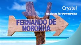  Presentation with wooden - Beautiful slide deck featuring fernando-de-noronha-wooden-sign backdrop and a cobalt blue colored foreground