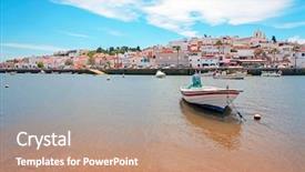  Presentation with algarve - Beautiful slide set featuring ferragudo in the algarve portugal backdrop and a coral colored foreground