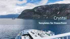  Presentation with cars - Presentation theme with ferries-that-transports-cars-norway background and a ocean colored foreground