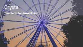  Presentation with amusement ferris wheel - Theme consisting of ferries-wheel-illuminated-at-night background and a gray colored foreground