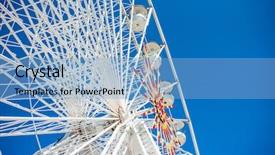  Presentation with ferris wheel - PPT theme enhanced with ferris wheel against a blue sky background and a light blue colored foreground
