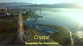  Presentation with black sea - Slide set enhanced with ferris wheel and black sea coast georgia batumi background and a tawny brown colored foreground