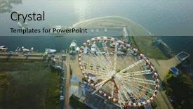  Presentation with ferris wheel - PPT theme featuring ferris wheel and black sea background and a light gray colored foreground