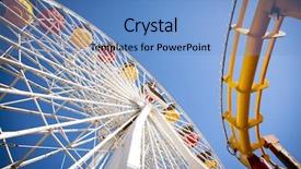  Presentation with ferris wheel - Slide set having ferris wheel and roller coaster background and a teal colored foreground