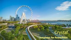  Presentation with ferris wheel - Amazing presentation design having ferris-wheel-in-downtown backdrop and a  colored foreground