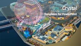  Presentation with ferris wheel - Presentation theme with ferris wheel of yokohama city background and a gray colored foreground