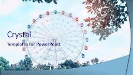  Presentation with ferris wheel - Amazing PPT layouts having ferris wheel over blue sky backdrop and a sky blue colored foreground