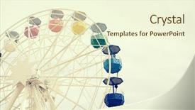  Presentation with ferris wheel - Cool new PPT layouts with ferris wheel over blue sky backdrop and a cream colored foreground