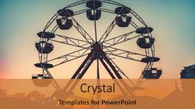  Presentation with ferris wheel - Presentation theme with ferris wheel silhouette at sunset background and a gold colored foreground
