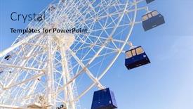  Presentation with ferris wheel - Colorful theme enhanced with ferris wheel under blue sky backdrop and a light blue colored foreground