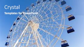  Presentation with ferris wheel - PPT theme having ferris-wheel-under-sunshine background and a teal colored foreground