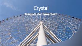  Presentation with ferris wheel - PPT layouts consisting of ferris wheel with the blue sky background background and a teal colored foreground