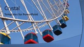 Presentation with ferris wheel - Slides having ferris wheel with the blue sky background background and a teal colored foreground